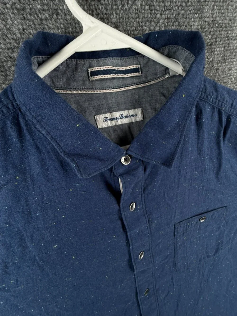 Tommy Bahama Blue Button Up Shirt Men Long Sleeve XLT Tall Combed Cotton Soft